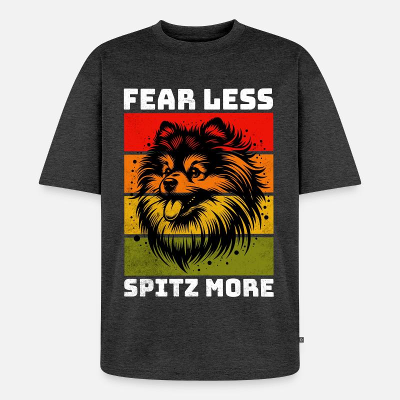 German Spitz Spitz Zwergspitz - Unisex Premium Oversized Bio T-Shirt - Anthrazit meliert