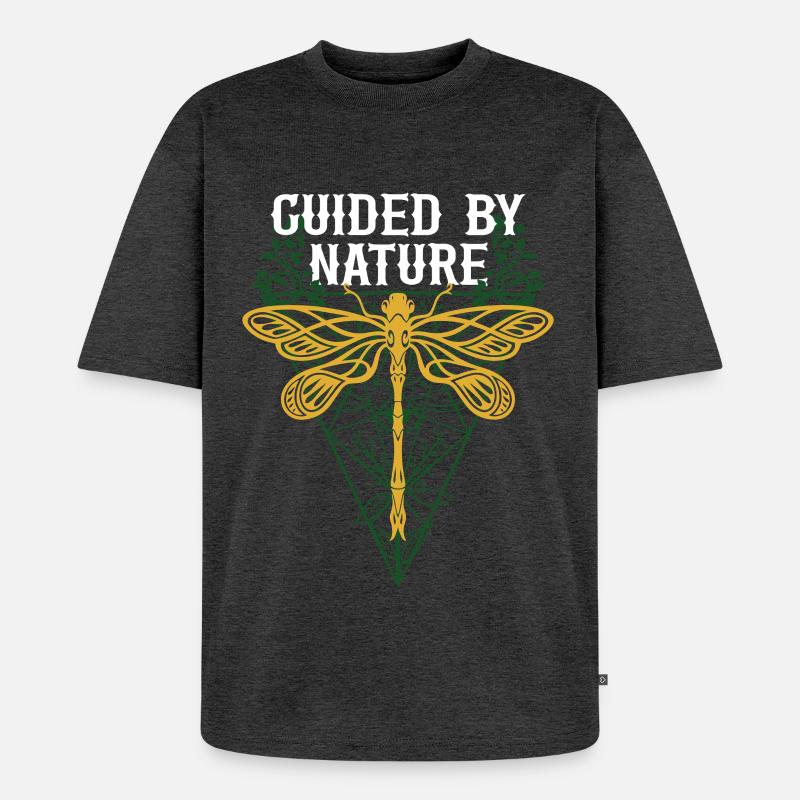Libelle Libellen Guided By Nature - Unisex Premium Oversized Bio T-Shirt - Anthrazit meliert