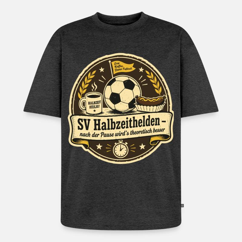 SV Halbzeithelden - Unisex Premium Oversized Bio T-Shirt - Anthrazit meliert