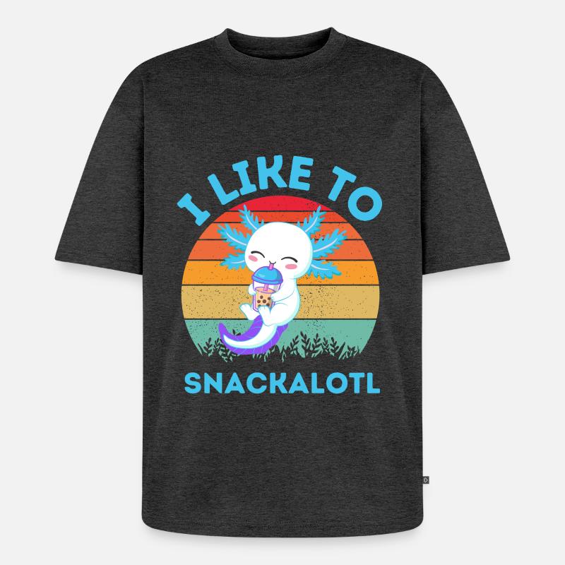 Kawaii Snackheld Bubble Tea - Unisex Premium Oversized Bio T-Shirt - Anthrazit meliert