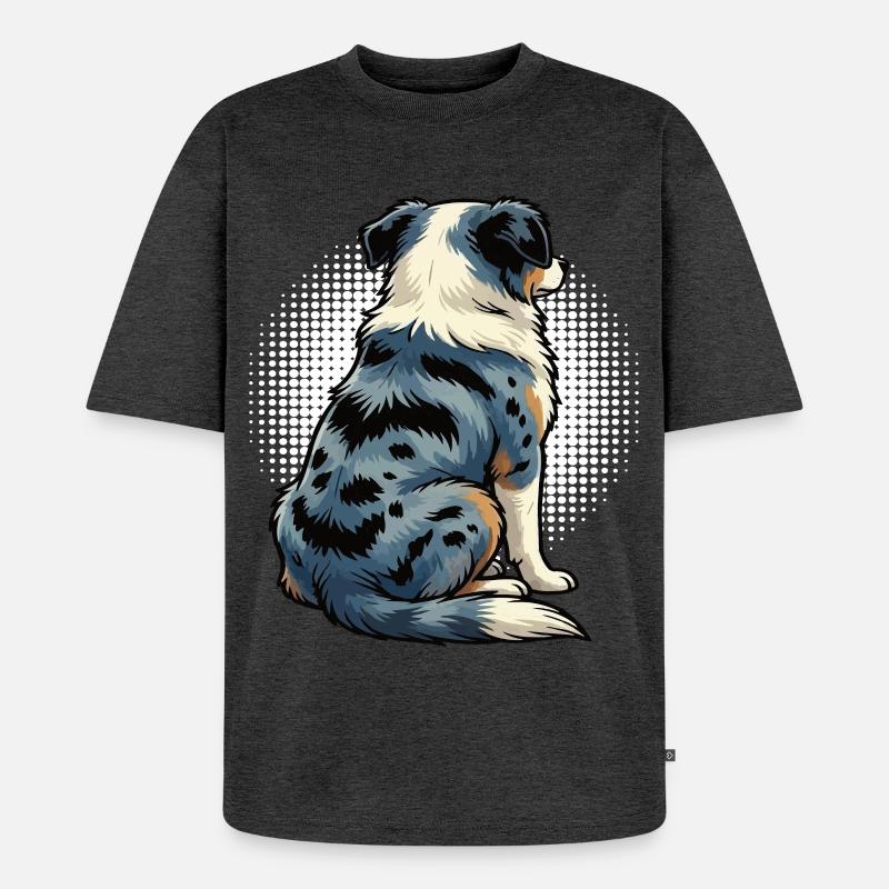 Australian Shepherd Aussie Aussiebesitzer Aussies - Unisex Premium Oversized Bio T-Shirt - Anthrazit meliert