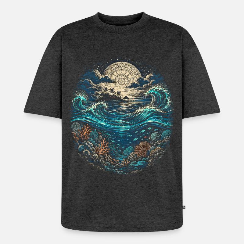 Belize Belizean Root - Unisex Premium Oversized Organic T-Shirt - heather anthracite
