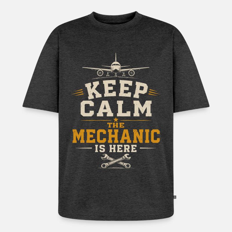 Flugzeugtechnik Luftfahrt Ingenieur Beruf - Unisex Premium Oversized Bio T-Shirt - Anthrazit meliert