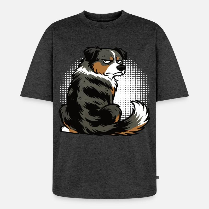 Australian Shepherd Aussie Aussiebesitzer Aussies - Unisex Premium Oversized Bio T-Shirt - Anthrazit meliert