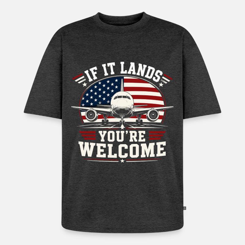 Luftfahrt Techniker Flugzeug Wartung - Unisex Premium Oversized Bio T-Shirt - Anthrazit meliert
