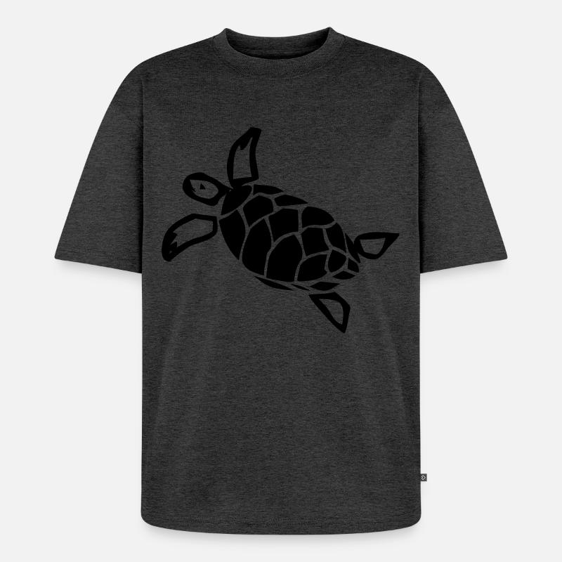Schildkröte - Unisex Premium Oversized Organic T-Shirt - heather anthracite