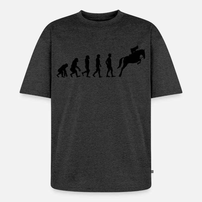 Reiter Evolution - Unisex Premium Oversized Bio T-Shirt - Anthrazit meliert