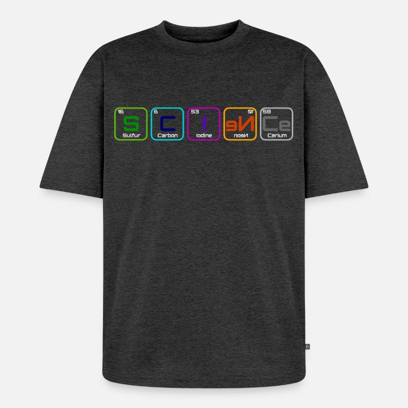 "Science" avec les élements - T-shirt Premium bio oversize Unisexe - anthracite chiné