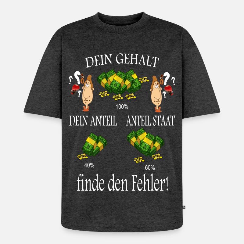 Finde den Fehler ! - Unisex Premium Oversized Bio T-Shirt - Anthrazit meliert