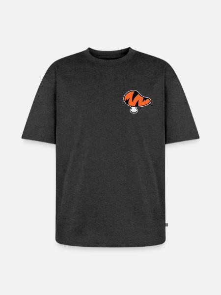 Tigerpilz Logo STICK-Variante - Unisex Premium Oversized Bio T-Shirt - Anthrazit meliert