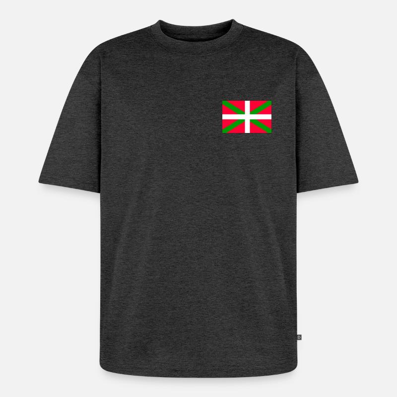 Drapeau basque - T-shirt Premium bio oversize Unisexe - anthracite chiné