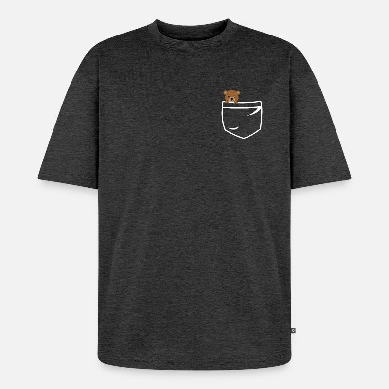 Teddy bear pockets - Unisex Premium Oversized Bio T-Shirt - Anthrazit meliert