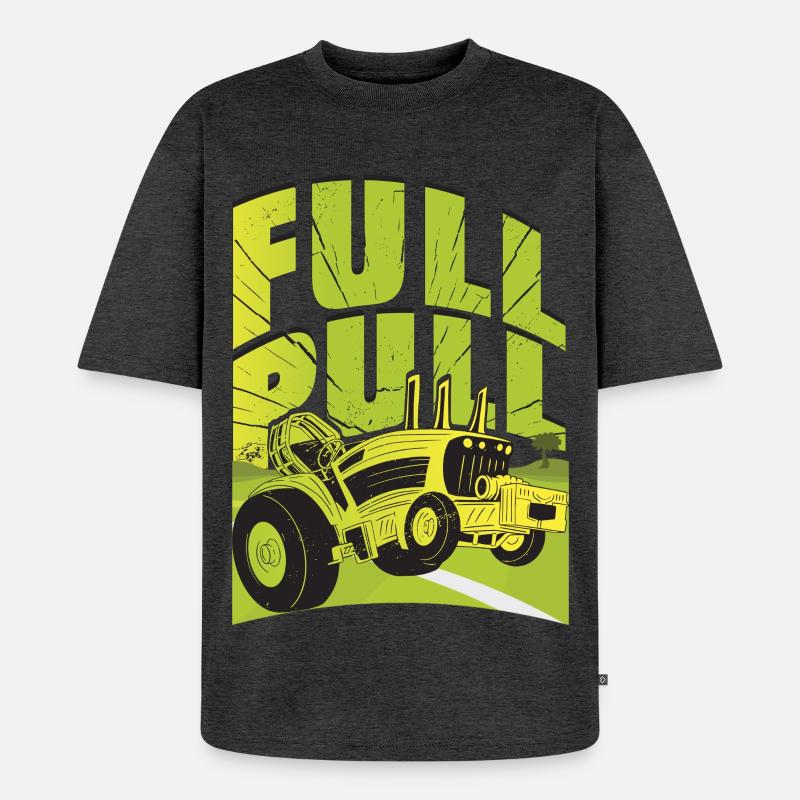 Traktor Pulling - Unisex Premium Oversized Bio T-Shirt - Anthrazit meliert