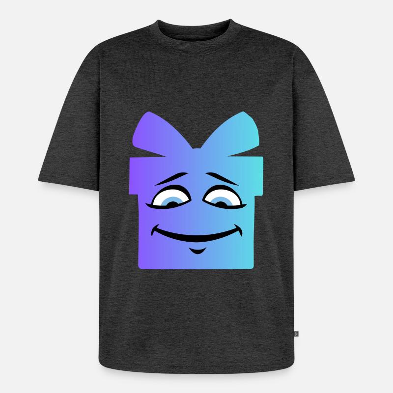 Gradient Smiling Geschenkbox - Unisex Premium Oversized Bio T-Shirt - Anthrazit meliert