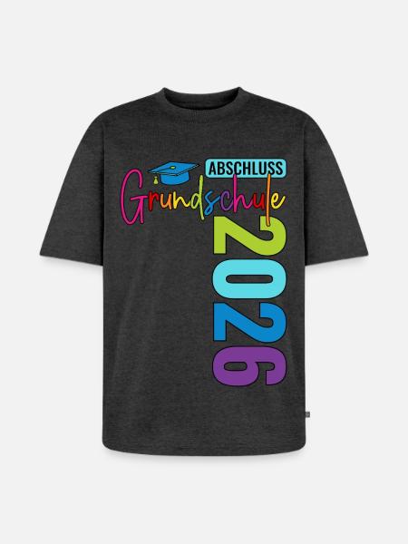Abschluss Grundschule 2026 - Unisex Premium Oversized Bio T-Shirt - Anthrazit meliert