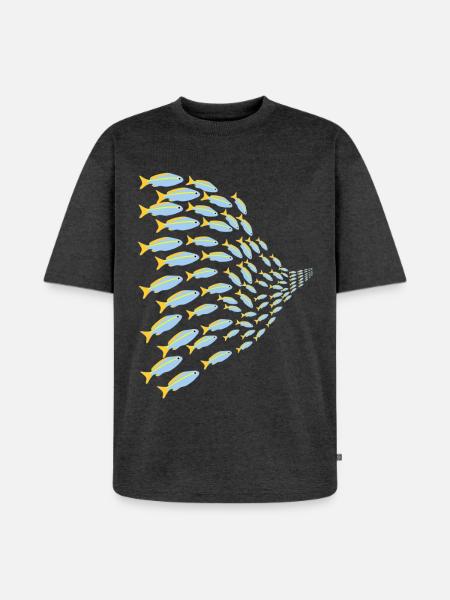 Schwarm Fische - Unisex Premium Oversized Bio T-Shirt - Anthrazit meliert