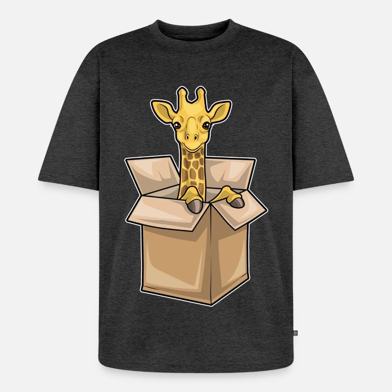 Giraffe Box - Unisex Premium Oversized Bio T-Shirt - Anthrazit meliert