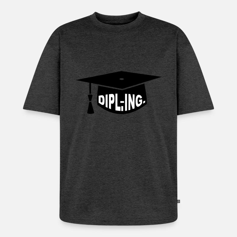 Diplom - Studium - Geschenk - Dipl. Ing. - - Unisex Premium Oversized Bio T-Shirt - Anthrazit meliert