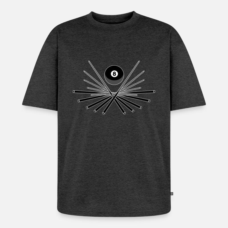 Billard Emblem 2 - Unisex Premium Oversized Bio T-Shirt - Anthrazit meliert