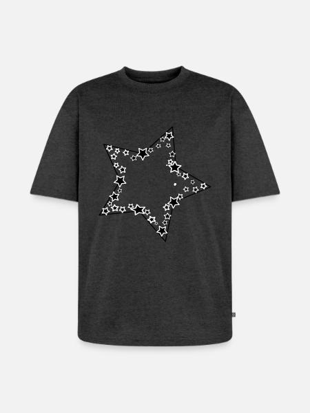 Sterne im Stern - Unisex Premium Oversized Bio T-Shirt - Anthrazit meliert