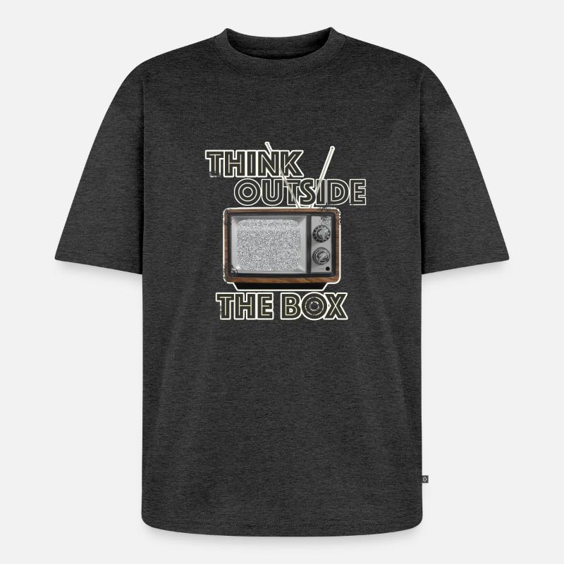 Think! - Unisex Premium Oversized Bio T-Shirt - Anthrazit meliert