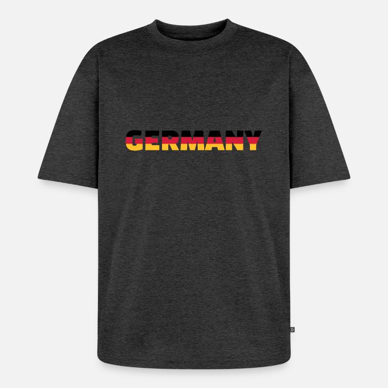 Deutschland - Unisex Premium Oversized Bio T-Shirt - Anthrazit meliert