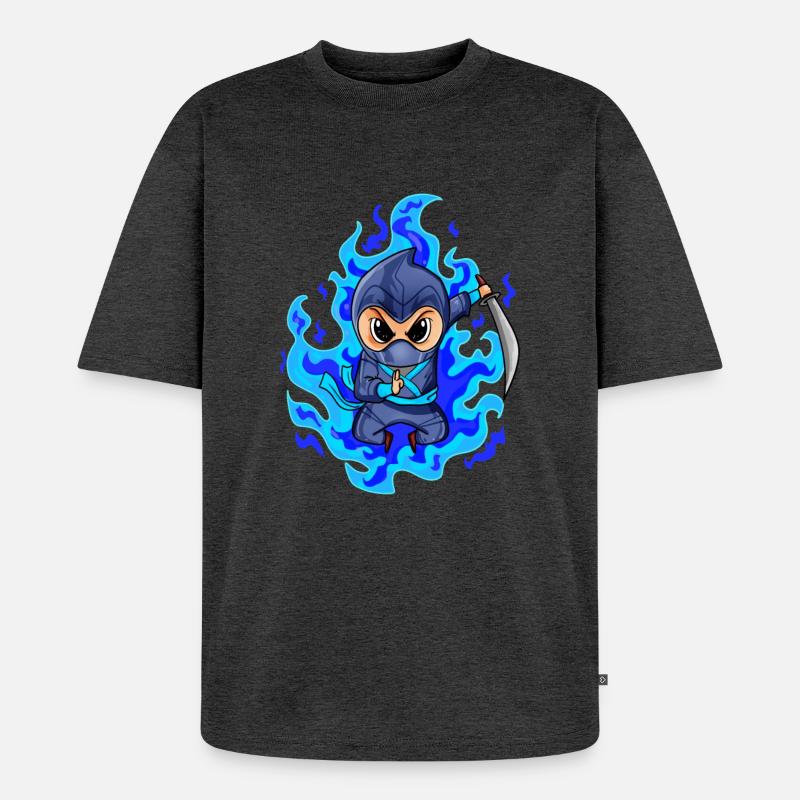 Ninja - Unisex Premium Oversized Bio T-Shirt - Anthrazit meliert