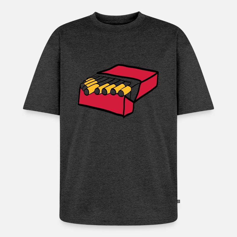 Zigaretten - Unisex Premium Oversized Bio T-Shirt - Anthrazit meliert