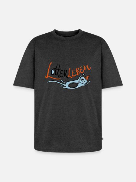 Lotterleben Zwo - Unisex Premium Oversized Bio T-Shirt - Anthrazit meliert