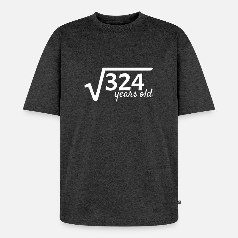 18 years old root math - Unisex Premium Oversized Organic T-Shirt - heather anthracite