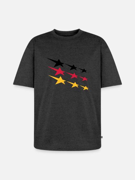 Deutschland Sterne - Unisex Premium Oversized Bio T-Shirt - Anthrazit meliert