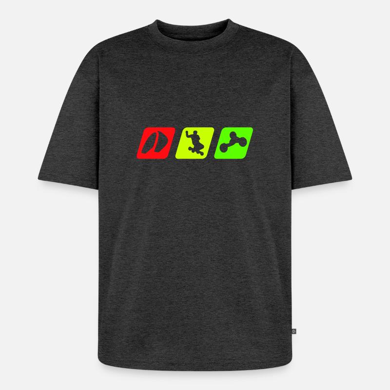kite_board_buggy - Unisex Premium Oversized Bio T-Shirt - Anthrazit meliert