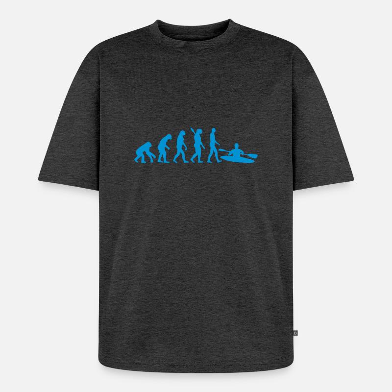Evolution Kayak - Unisex Premium Oversized Organic T-Shirt - heather anthracite