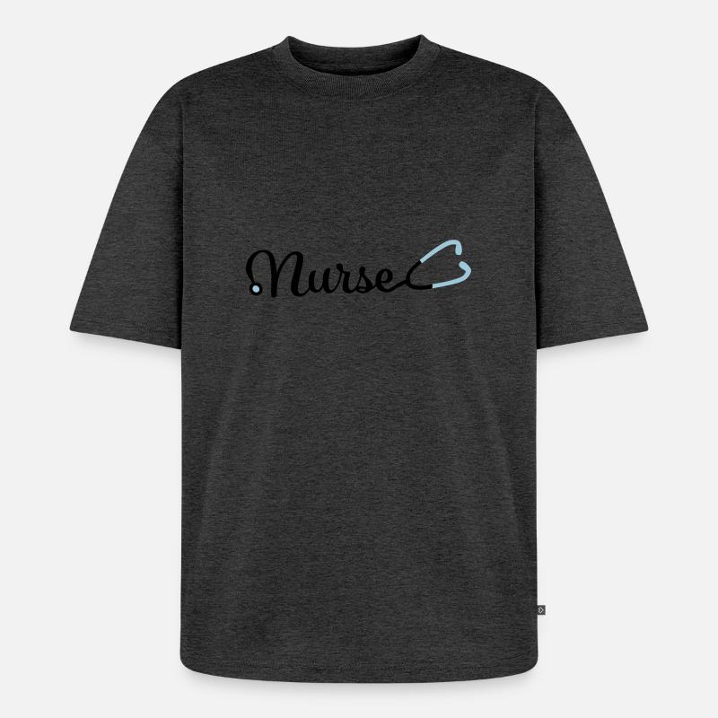 Krankenschwester - Unisex Premium Oversized Bio T-Shirt - Anthrazit meliert