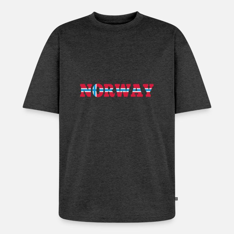 Norway Norwegen - Unisex Premium Oversized Bio T-Shirt - Anthrazit meliert
