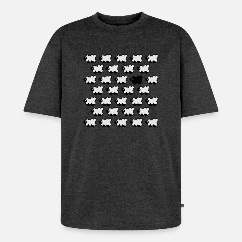 Schwarzes Schaf 2C - Unisex Premium Oversized Bio T-Shirt - Anthrazit meliert