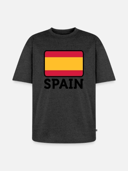 National Flag of Spain - Unisex Premium Oversized Organic T-Shirt - heather anthracite