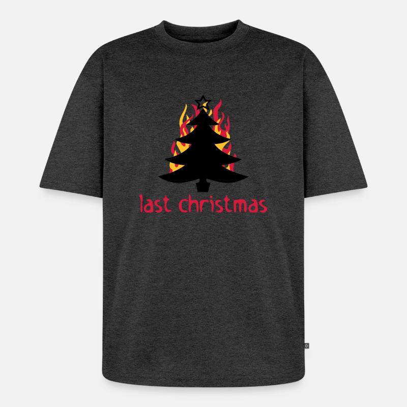 last christmas - Unisex Premium Oversized Bio T-Shirt - Anthrazit meliert