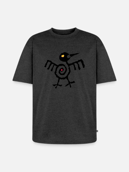 Fantasy Bird 01 - 2-farbig - Unisex Premium Oversized Bio T-Shirt - Anthrazit meliert
