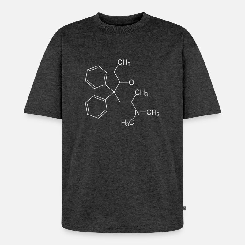 Methadon Strukturformel - Unisex Premium Oversized Bio T-Shirt - Anthrazit meliert
