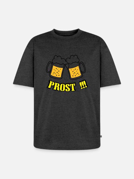 bier_prost - Unisex Premium Oversized Bio T-Shirt - Anthrazit meliert