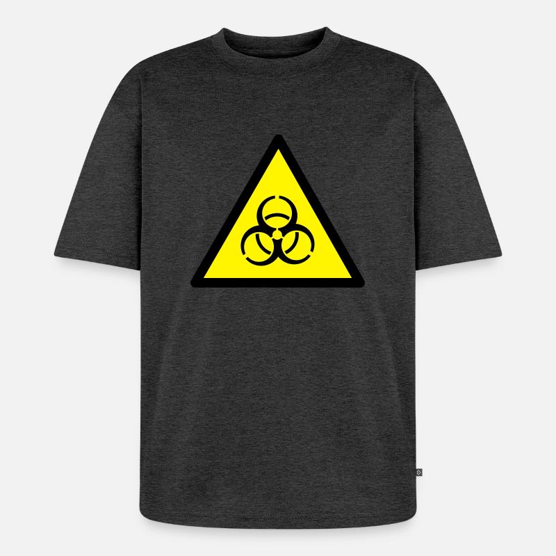 Warnung vor Biogefährung - Unisex Premium Oversized Bio T-Shirt - Anthrazit meliert