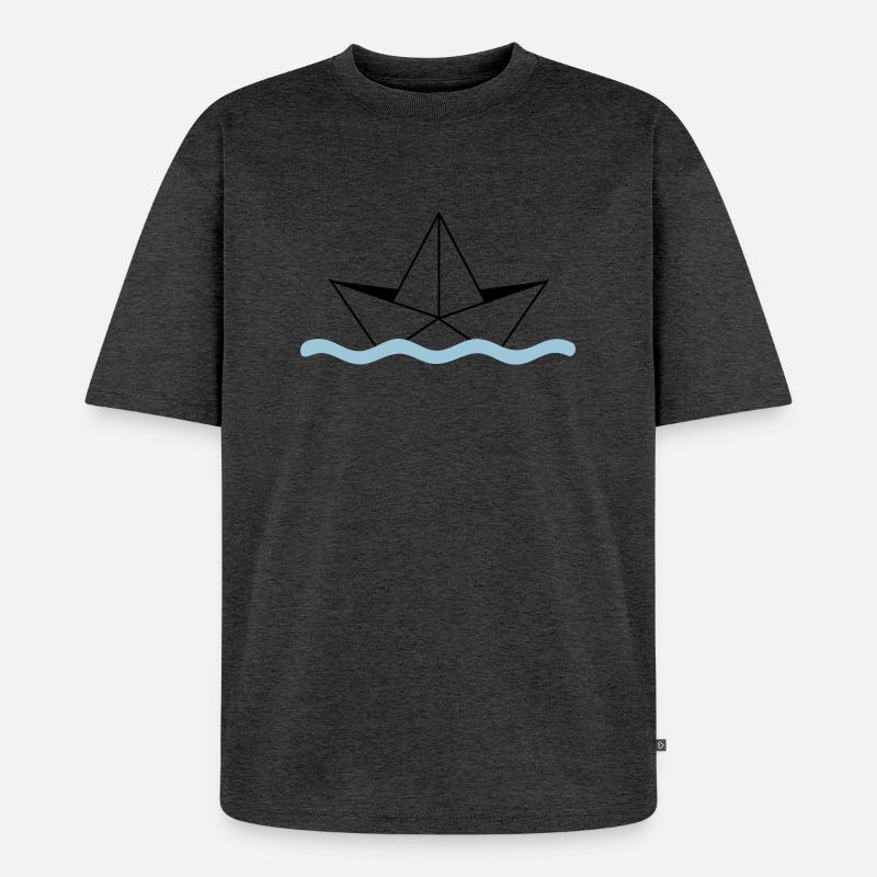 Papierschiff - Unisex Premium Oversized Bio T-Shirt - Anthrazit meliert