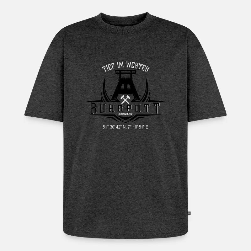 Ruhrpott Germany V2 - Unisex Premium Oversized Bio T-Shirt - Anthrazit meliert