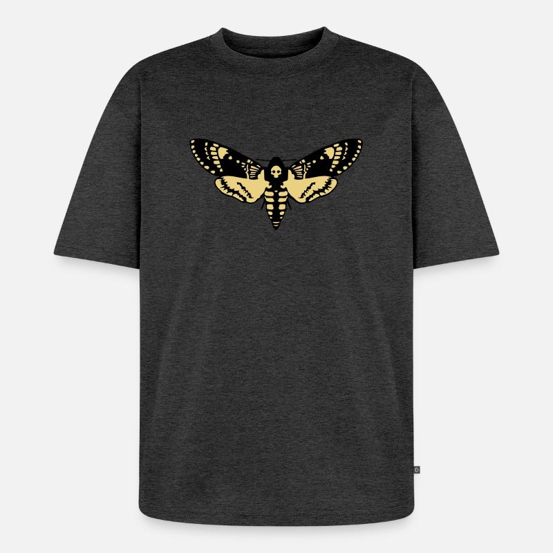 Sphinx Schädel butterfly skull - Unisex Premium Oversized Bio T-Shirt - Anthrazit meliert