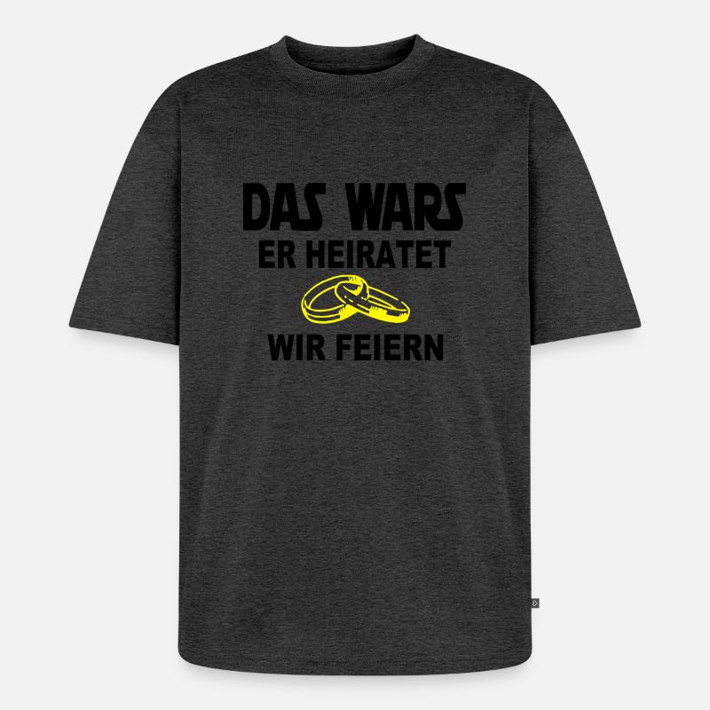das wars - ringe 2-- - Unisex Premium Oversized Bio T-Shirt - Anthrazit meliert