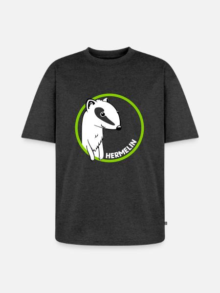 Hermelin - Unisex Premium Oversized Bio T-Shirt - Anthrazit meliert