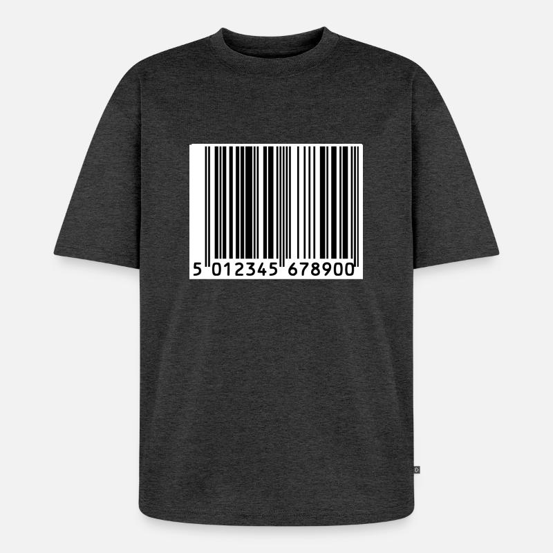 Strichcode - Unisex Premium Oversized Bio T-Shirt - Anthrazit meliert