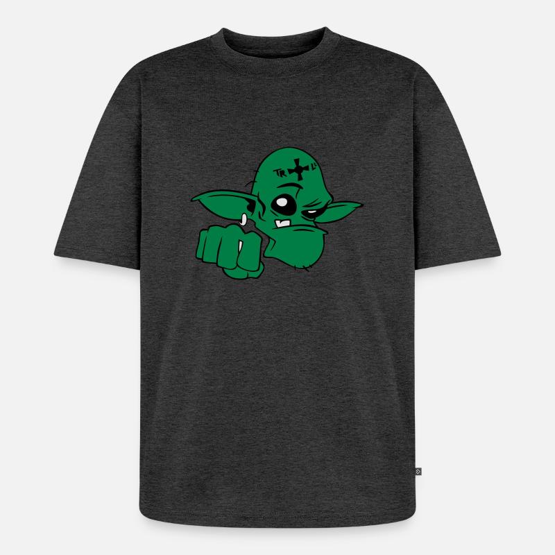 Troll - Unisex Premium Oversized Organic T-Shirt - heather anthracite