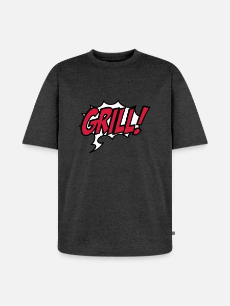 grilling - Unisex Premium Oversized Organic T-Shirt - heather anthracite